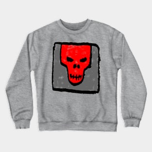 Minimal Ink Skull Stamp Crewneck Sweatshirt